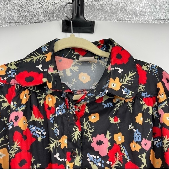 Vintage Retro Floral Button up Blouse Women’s Modern Size Medium/Large (AS IS) - Picture 4 of 10